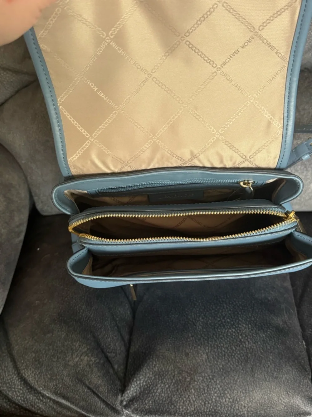MICHAEL KORS Steel Blue Leather Backpack - Picture 3 of 3
